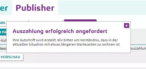 Seedingup verzögerte Publisher Auszahlung